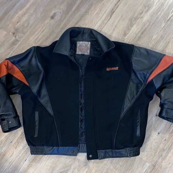 Brandt Saxon Leather Letterman Varsity Wool Leather Sleeve/Collar Jacket Sz XXL - Picture 2 of 10